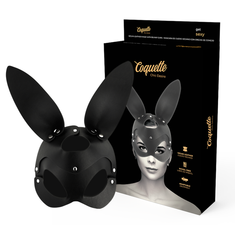 Coquette - Vegane Ledermaske mit Hasenohren