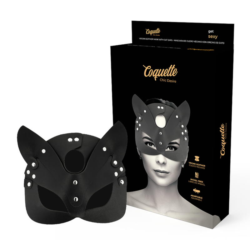 Coquette - Vegane Ledermaske mit Katzenohren