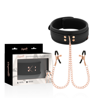 Coquette - Fantasy-Nippelklemmen-Halskette mit Neoprenfutter