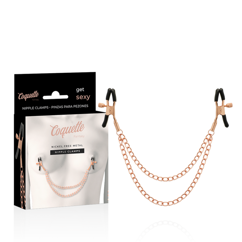 Coquette - Fantasy-Nippelclips aus Metall mit Kette