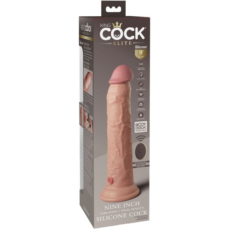 King Cock - Nine Inch - Realistischer Silikon-Dildo mit Vibration
