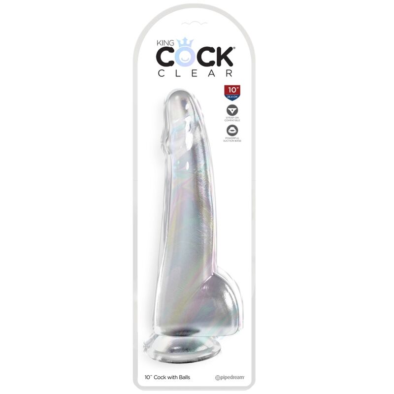 King Cock - Clear - Dildo mit Hoden