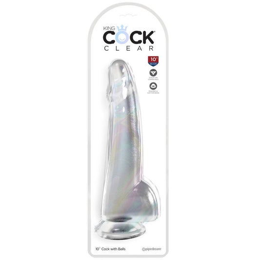 King Cock - Clear - Dildo mit Hoden