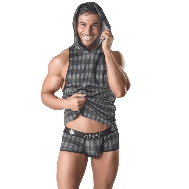 Anais Men - Aegis - Kapuzen-Tanktop mit Karomuster