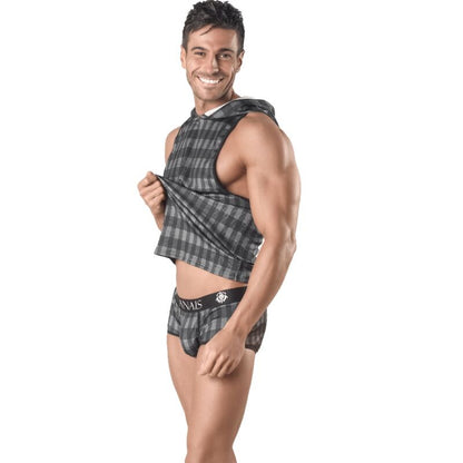 Anais Men - Aegis - Kapuzen-Tanktop mit Karomuster