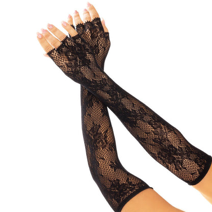 Leg Avenue - Floral Network Fingerlose Handschuhe weiß