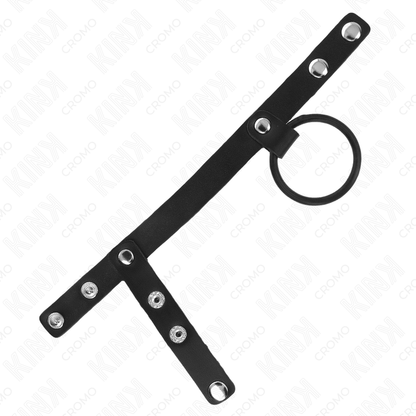 Kink - Penisring aus Silikon mit Teiler und Lederband