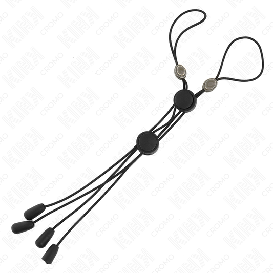 Kink - Schwarze Detail-nippelklammern mit Schwarzem Gummiband
