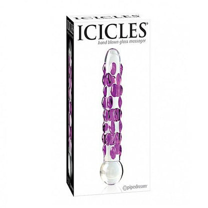 Icicles - Handgefertigter Glasdildo mit Reiznoppen