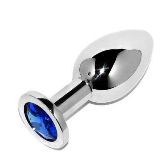 Metal Hard - Analplug mit blauem Diamanten