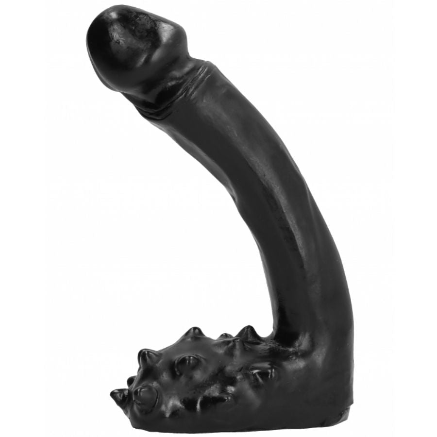 All Black - Schlanker Dildo mit strukturierter Basis
