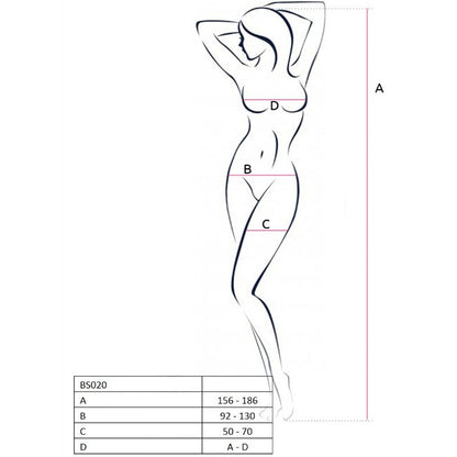Passion - Netz-Body mit Schrittöffnung und Stickerei