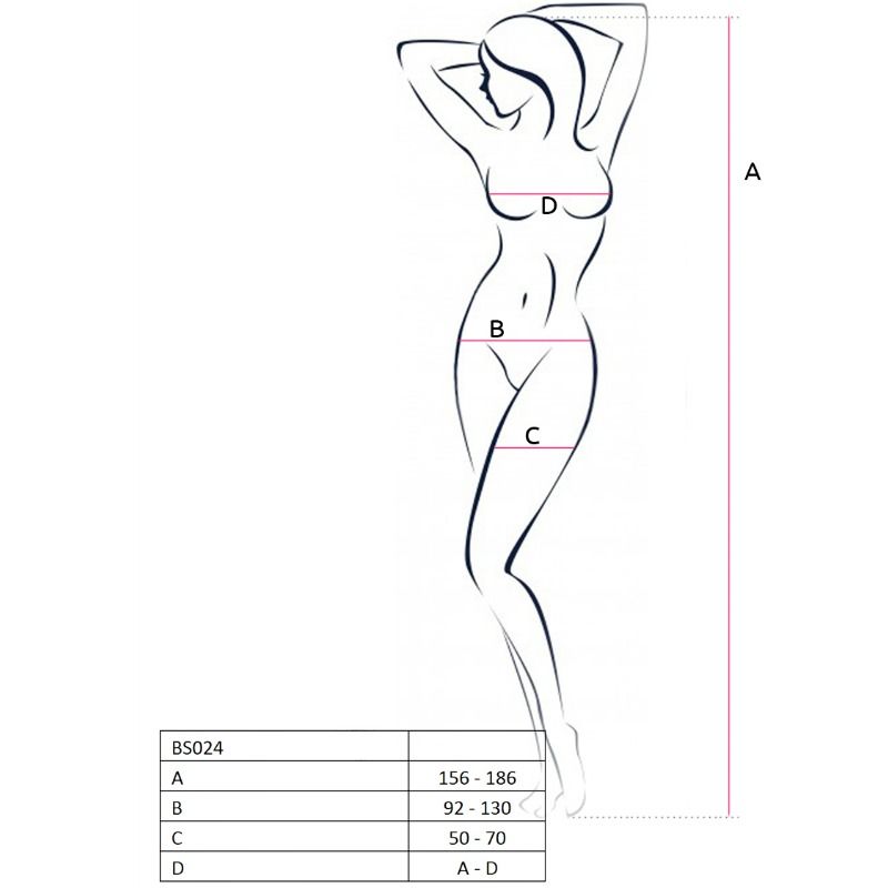 Passion - Netz-Body mit Schrittöffnung und Stickerei