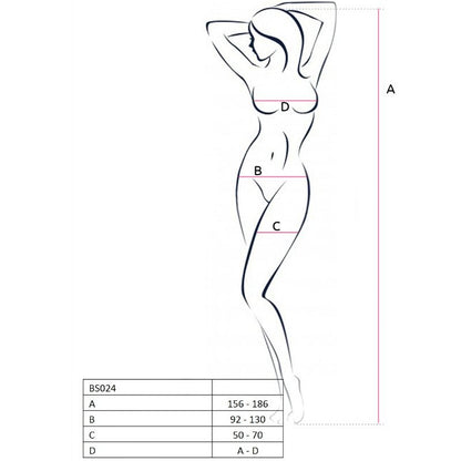 Passion - Netz-Body mit Schrittöffnung und Stickerei
