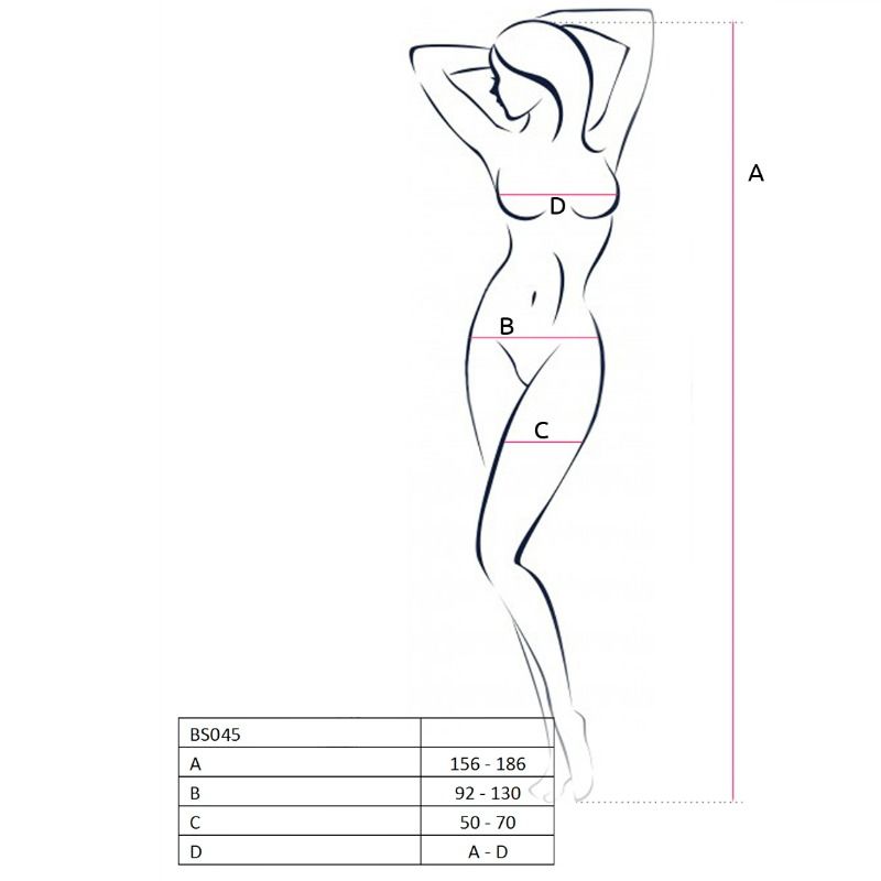Passion - Netz-Body mit Schrittöffnung und Stickerei
