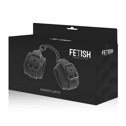 Fetish Submissive - Handschellen aus veganem Leder mit Noprene-Futter