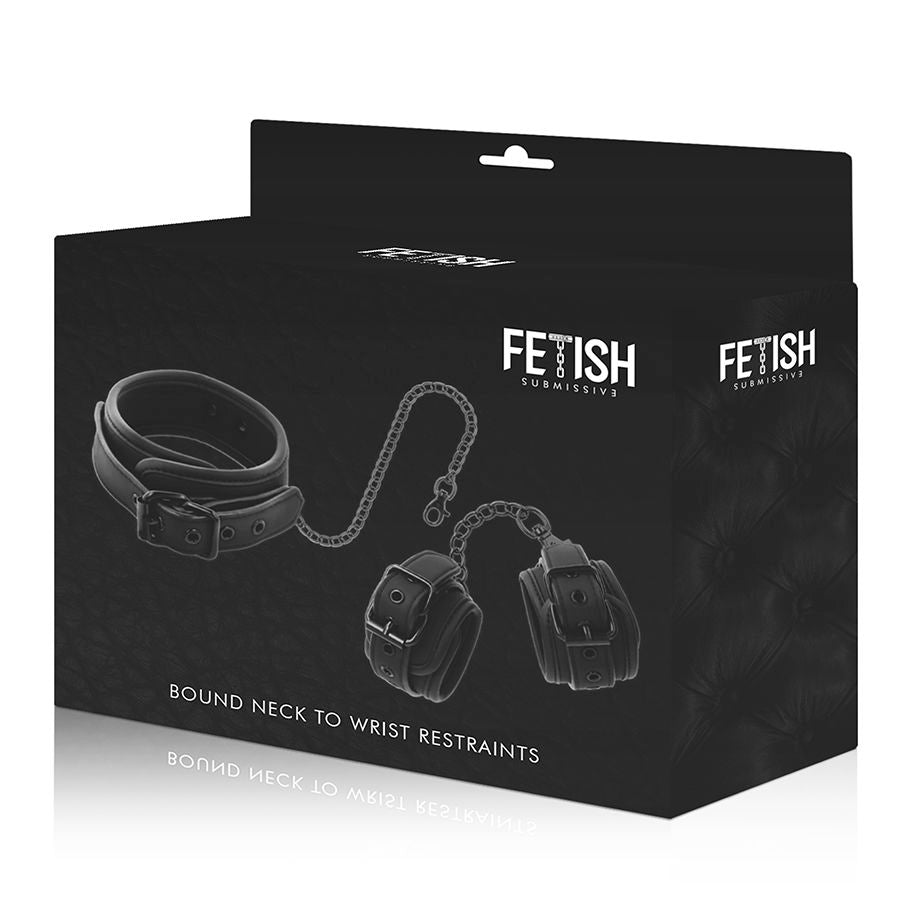 Fetish Submissive - Halskette und Handschellen aus veganem Leder