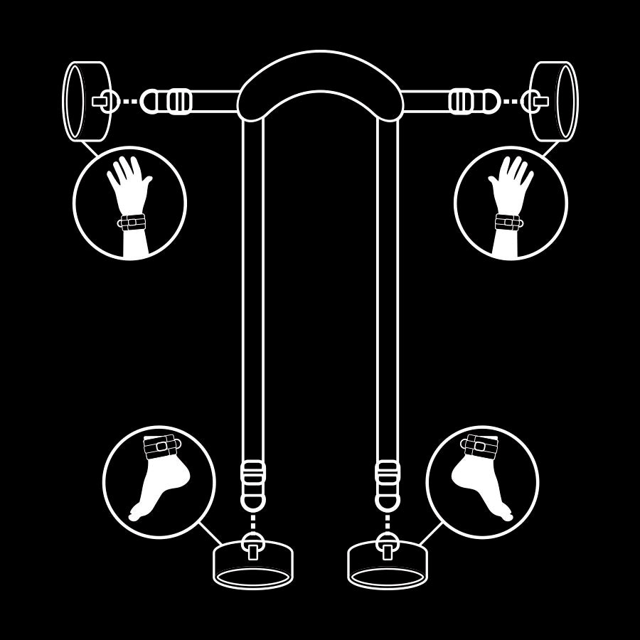Fetish Submissive - Fuß- und Handfessel mit Neopren-Futter