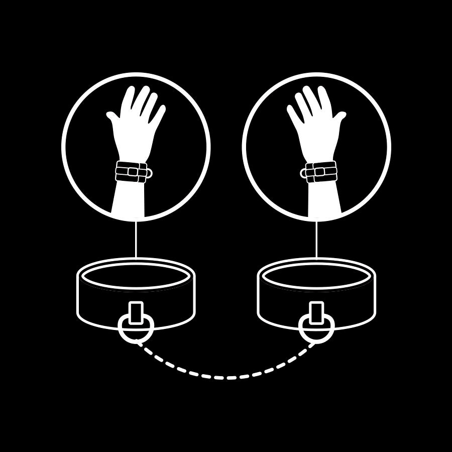 Fetish Submissive - Handschellen aus veganem Leder mit Noprene-Futter