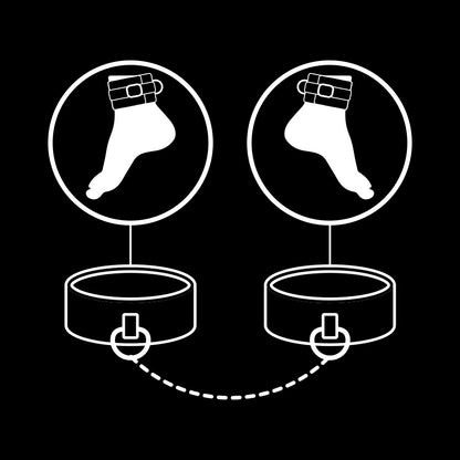 Fetish Submissive - Fußmanschetten aus veganem Leder mit Neoprenfutter