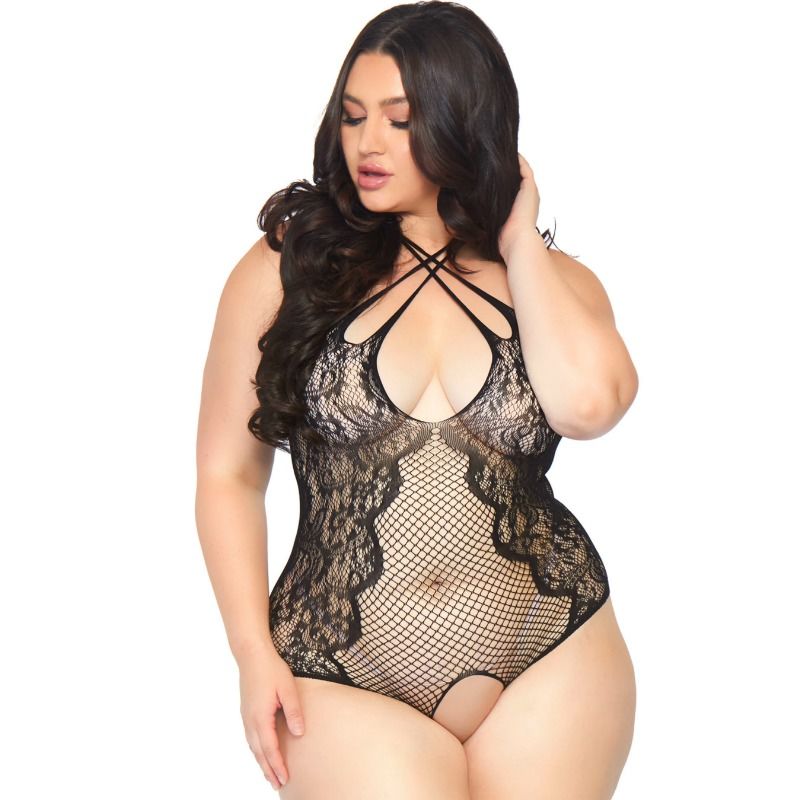 Leg Avenue - Crothless - Ouvert-Teddy mit Neckholder