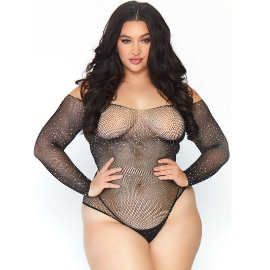Leg Avenue - Kristallisierter Fischnetz-bodystocking