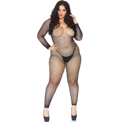 Leg Avenue - Kristallisierter Langarm-Netz-Body