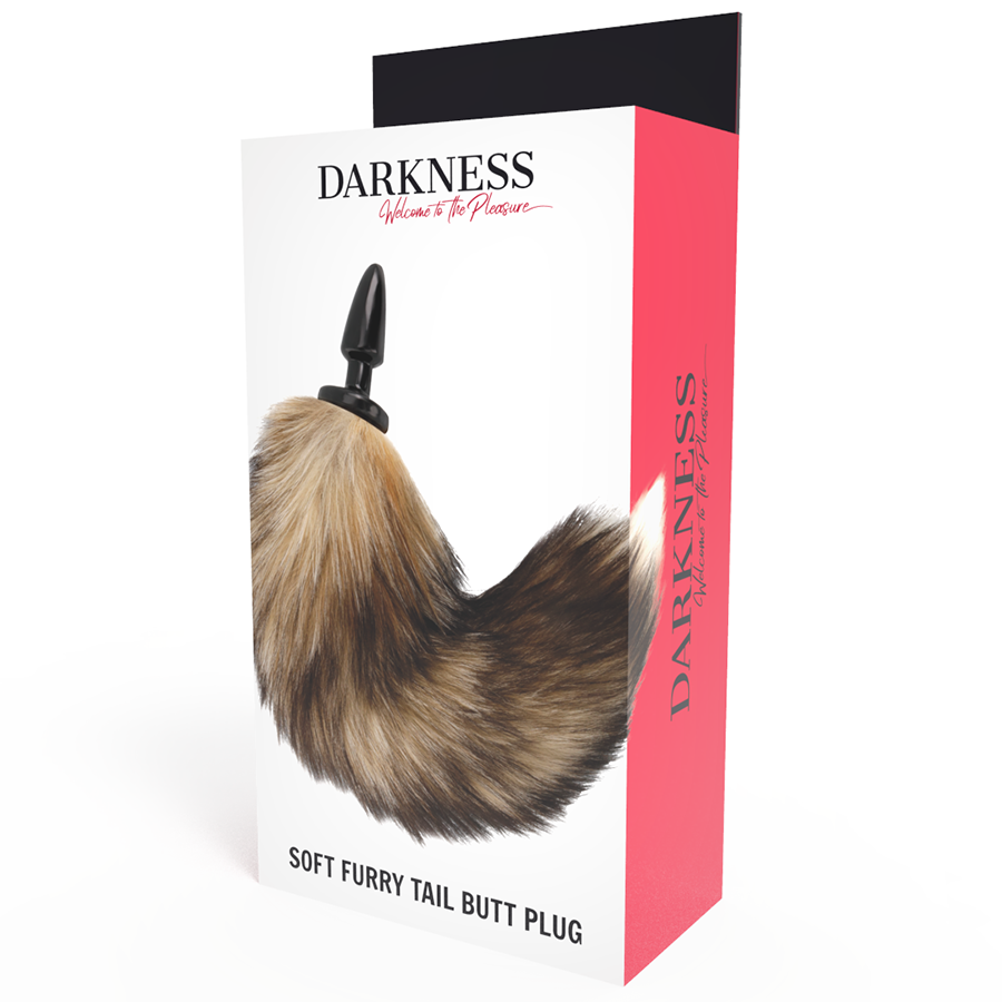 Darkness - Silikon Analplug mit Fellschwanz