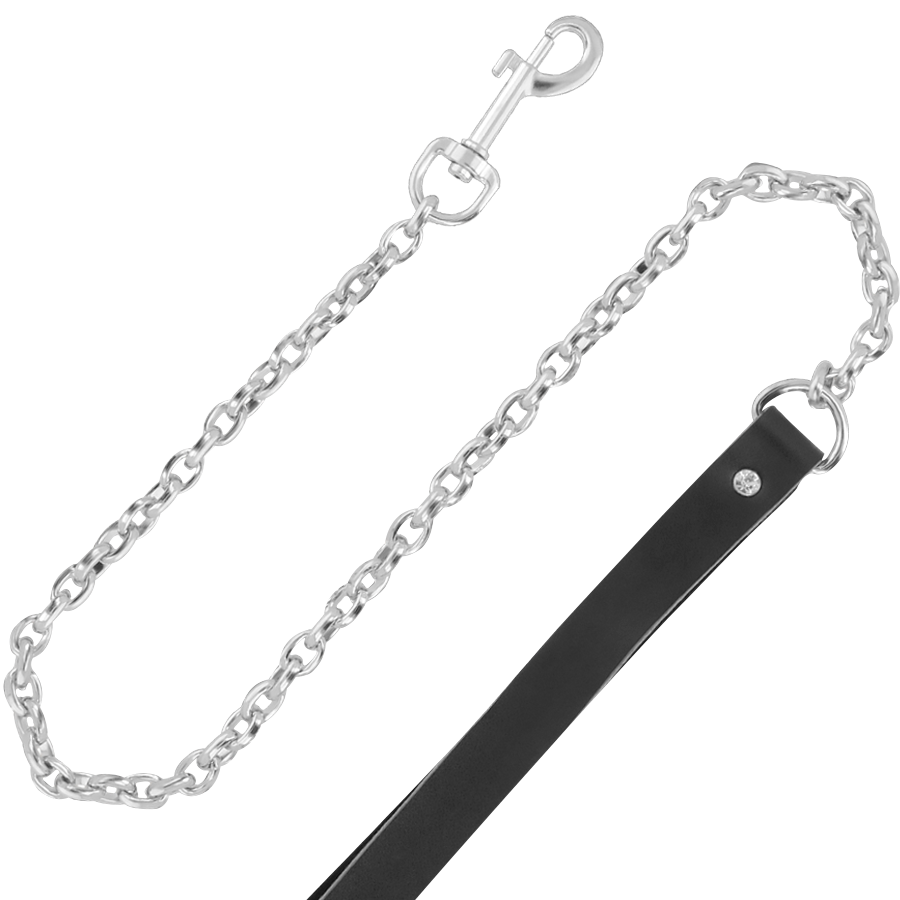 Darkness - Hochwertige Leder-Halskette mit Leine