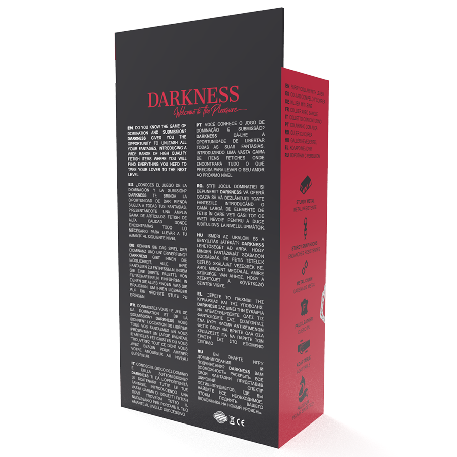 Darkness - Hochwertige Leder-Halskette mit Leine