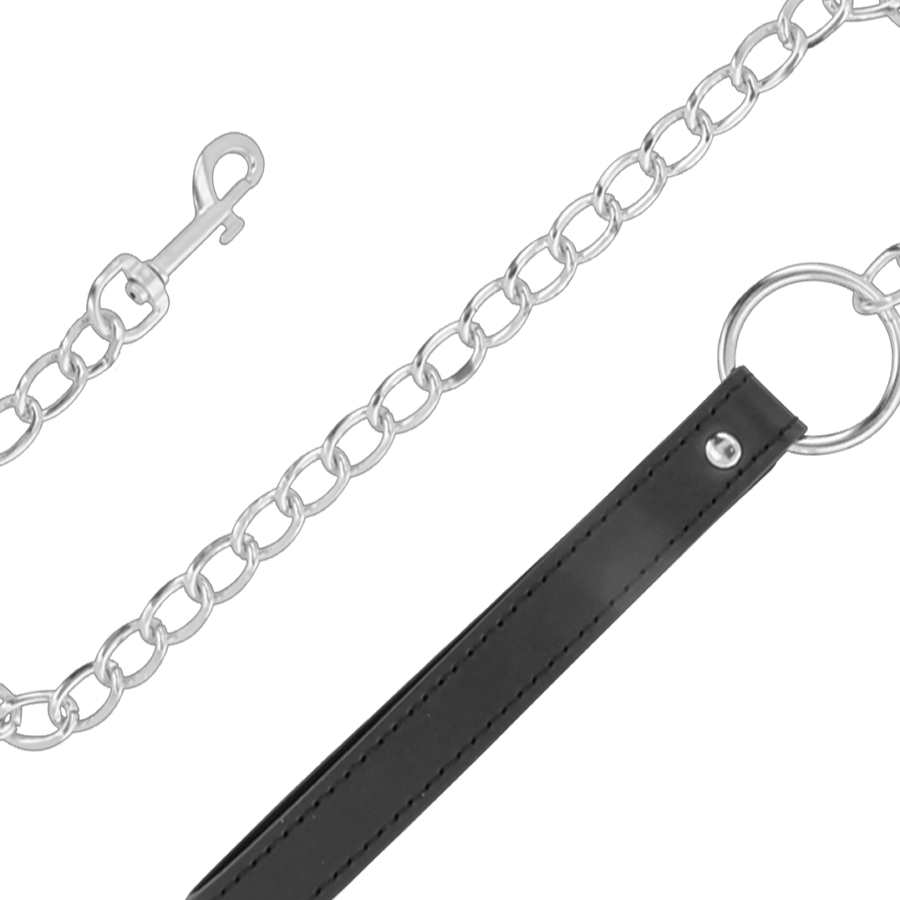 Darkness - Weiche Leder-Halskette mit Kette