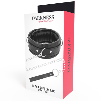 Darkness - Weiche Leder-Halskette mit Kette