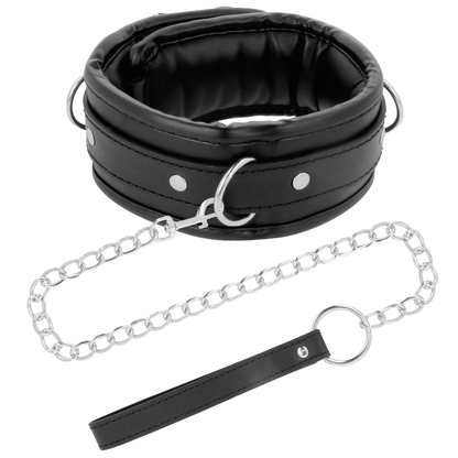 Darkness - Weiche Leder-Halskette mit Kette