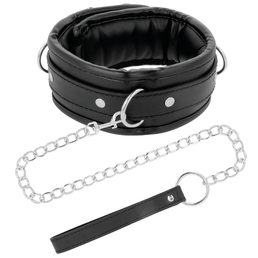 Darkness - Weiche Leder-Halskette mit Kette