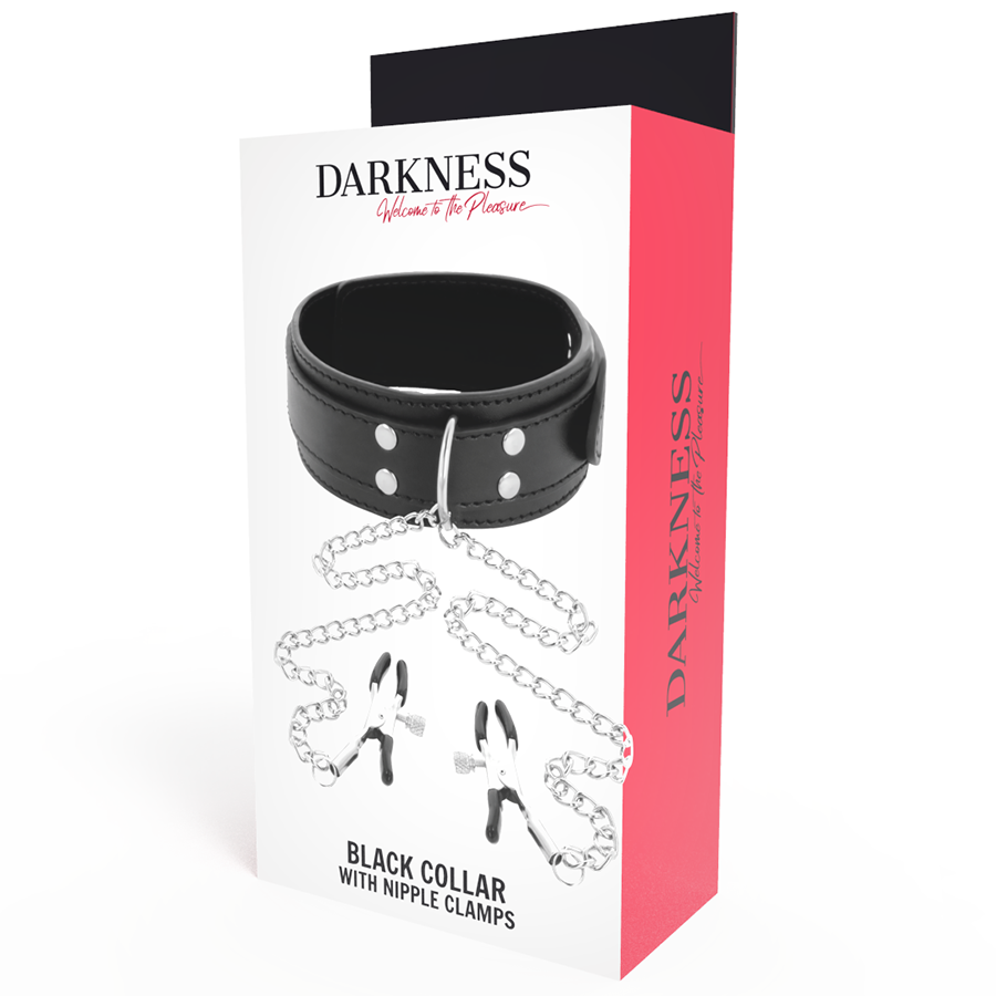 Darkness - Halsband mit Nippelklammern