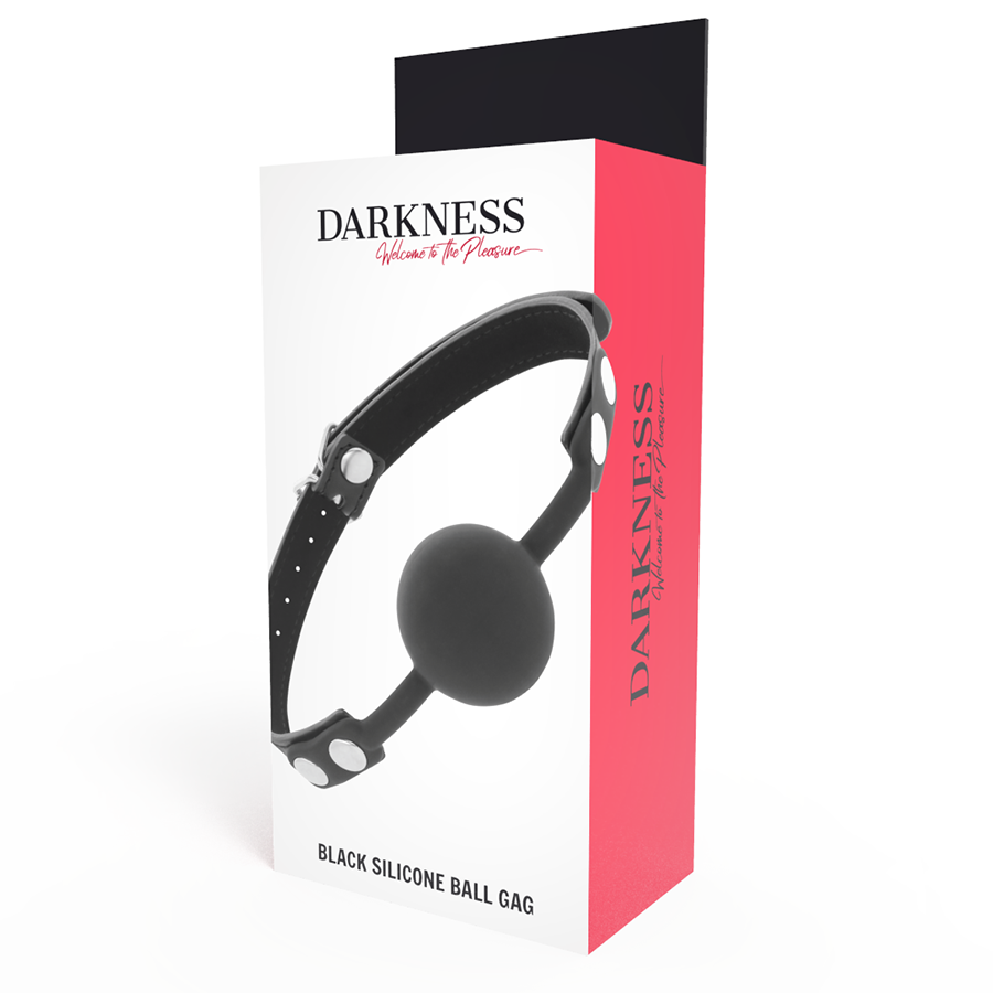 Darkness - Silikon Knebel mit Lederriemen