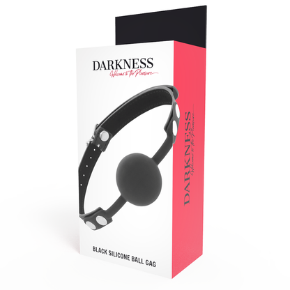 Darkness - Silikon Knebel mit Lederriemen