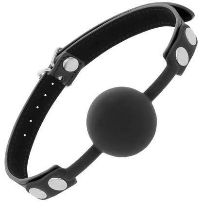 Darkness - Silikon Knebel mit Lederriemen