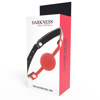 Darkness - Silikon Knebel mit Lederriemen