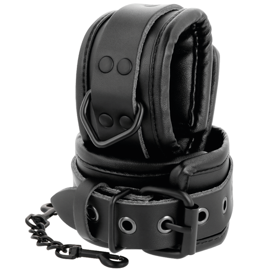 Darkness - Verstellbare Handschellen aus schwarzem Leder