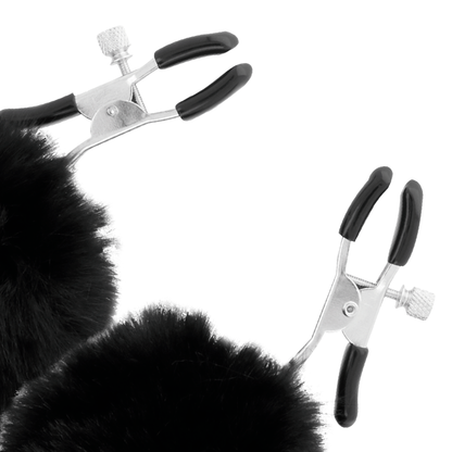 Darkness - Nippelklammern mit Pom Poms