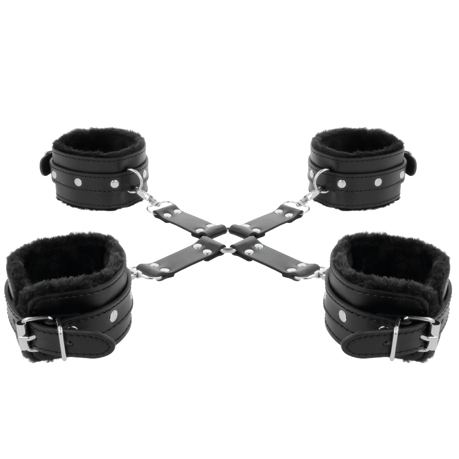 Darkness - Lederhandschellen für Füße und Hände