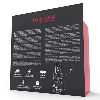 Darkness - Handschellen und Halsband aus schwarzem Leder