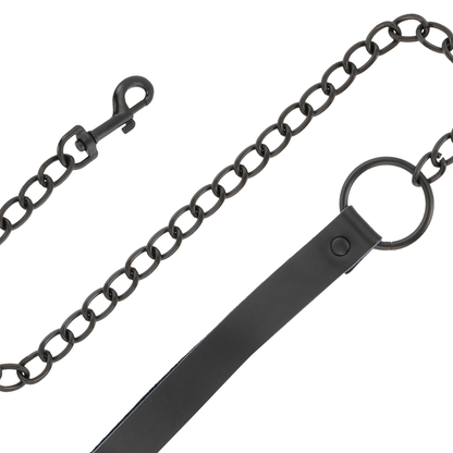 Darkness - Handschellen und Halsband aus schwarzem Leder