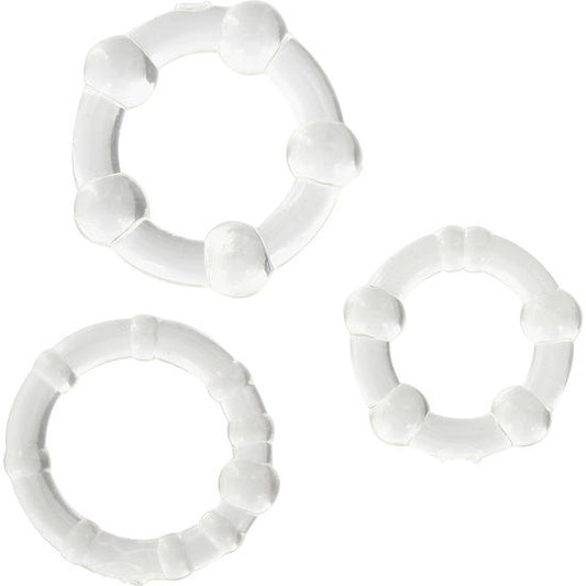Seven Creations - Set aus drei transparenten Penisringen