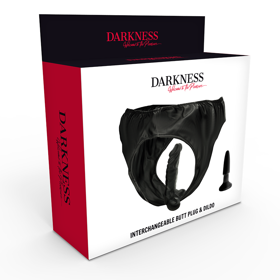 Darkness - Strap-On Höschen – Set mit Dildo und Plug