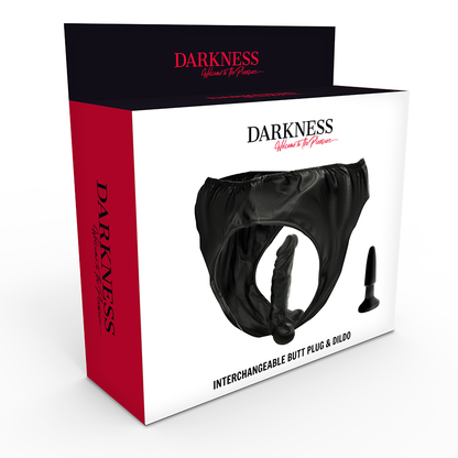 Darkness - Strap-On Höschen – Set mit Dildo und Plug