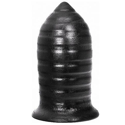All Black - Gerippter Buttplug für intensives Analgefühl