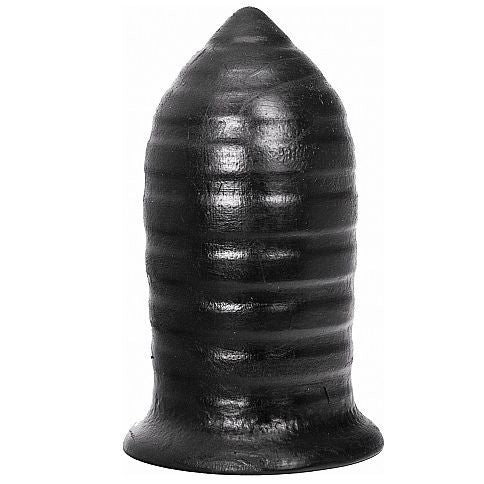 All Black - Gerippter Buttplug für intensives Analgefühl