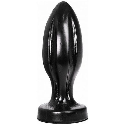 All Black - Glatter Analplug mit tiefen Rillen